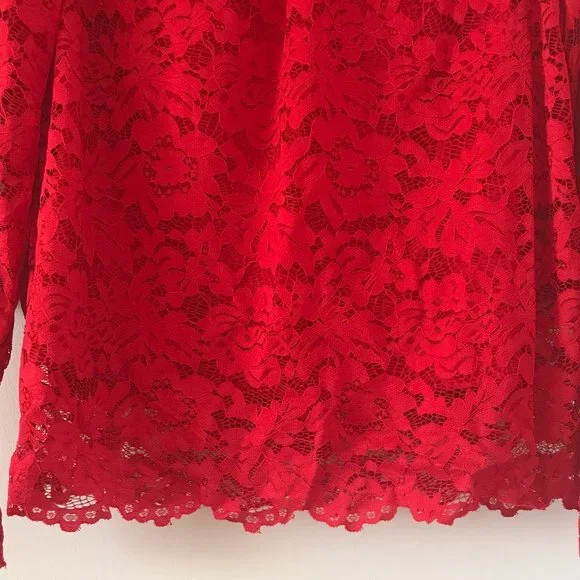 Zac & Rachel Red Lacy Blouse (NWT) - Picture 5 of 10